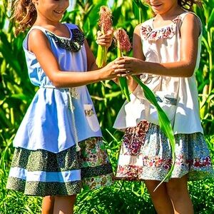 Silly Sisters Dress Pumpkin Patch Provincial Layered Rustic Cotton calico 7 new